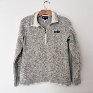 Patagonia Gray Quarter-Zip Fleece Pullover Cozy Cabincore Fall Winter Sweater
